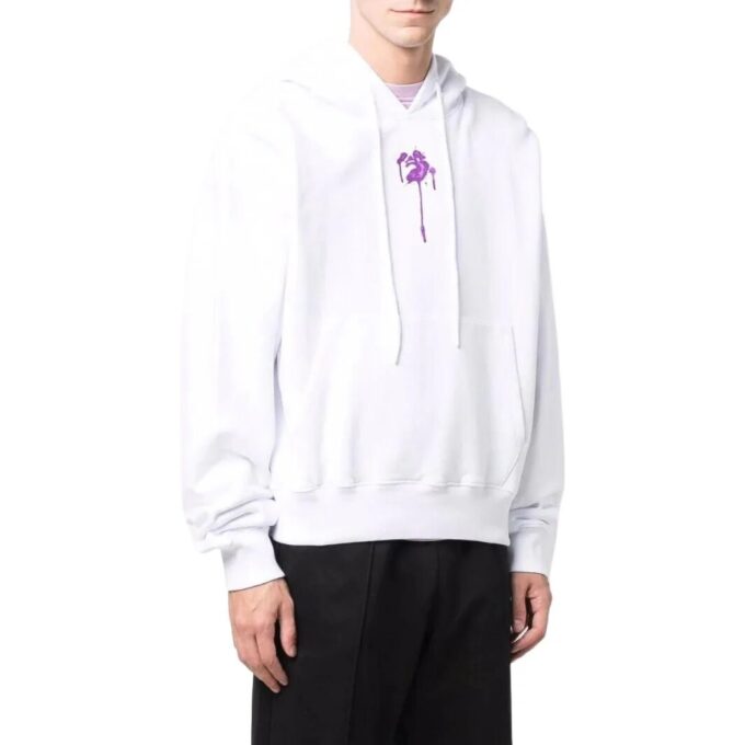 Off-White Men’ s SS22 Pattern Printing Hooded Long Sleeves Pullover Version White