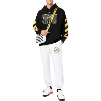 Off-White Men’ s SS22 Pattern Printing Hooded Long Sleeves Version Black Off-White Men’ s SS22 Pattern Printing Hooded Long Sleeves Version Black