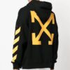 Off-White Men’ s SS22 Pattern Printing Hooded Long Sleeves Version Black