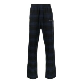 Off-White Men’ s SS22 Plaid Casual Pants/Trousers Blue Black Off-White Men’ s SS22 Plaid Casual Pants/Trousers Blue Black