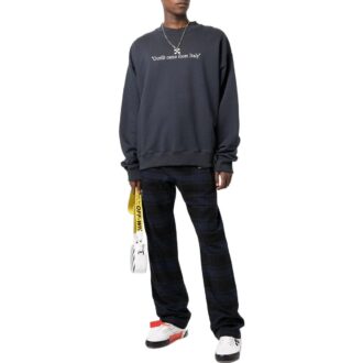 Off-White Men’ s SS22 Plaid Casual Pants/Trousers Blue Black Off-White Men’ s SS22 Plaid Casual Pants/Trousers Blue Black