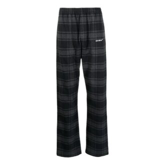 Off-White Men’ s SS22 Plaid Straight Casual Pants/Trousers Black Off-White Men’ s SS22 Plaid Straight Casual Pants/Trousers Black