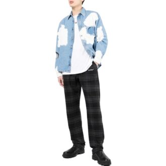 Off-White Men’ s SS22 Plaid Straight Casual Pants/Trousers Black Off-White Men’ s SS22 Plaid Straight Casual Pants/Trousers Black
