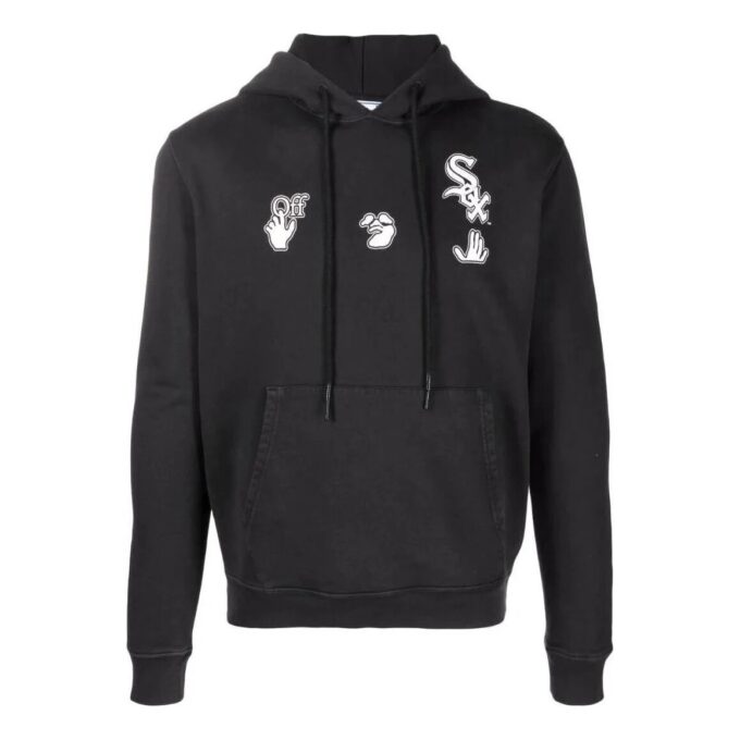 Off-White Men’ s SS22 Printing Hooded Long Sleeves Version Black