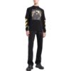 Off-White Men’ s SS22 Printing Round Neck Long Sleeves Version Black T-Shirt