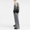 Off-White Men’ s SS22 Round Neck Gradient Pullover Wool Sweater Gray