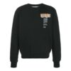 Off-White Men’ s SS22 Round Neck Pattern Alphabet Printing Pullover Long Sleeves Version Black