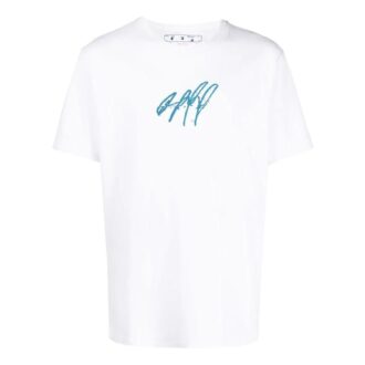 Off-White Men’ s SS22 Round Neck Pullover Embroidered Short Sleeve White T-Shirt Off-White Men’ s SS22 Round Neck Pullover Embroidered Short Sleeve White T-Shirt