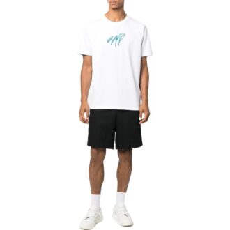 Off-White Men’ s SS22 Round Neck Pullover Embroidered Short Sleeve White T-Shirt Off-White Men’ s SS22 Round Neck Pullover Embroidered Short Sleeve White T-Shirt