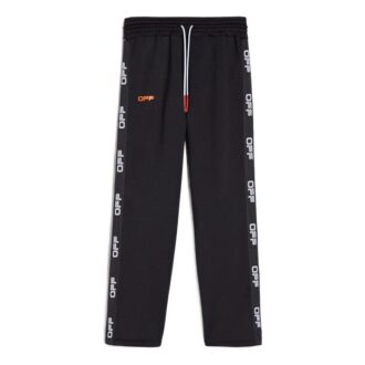 Off-White Men’ s SS22 Side Logo Lacing Straight Sports Pants/Trousers/Joggers Ordinary Version Black Off-White Men’ s SS22 Side Logo Lacing Straight Sports Pants/Trousers/Joggers Ordinary Version Black