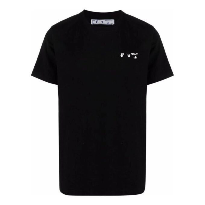 Off-White Men’ s SS22 Solid Color Alphabet Logo Printing Round Neck Short Sleeve Version Black T-Shirt