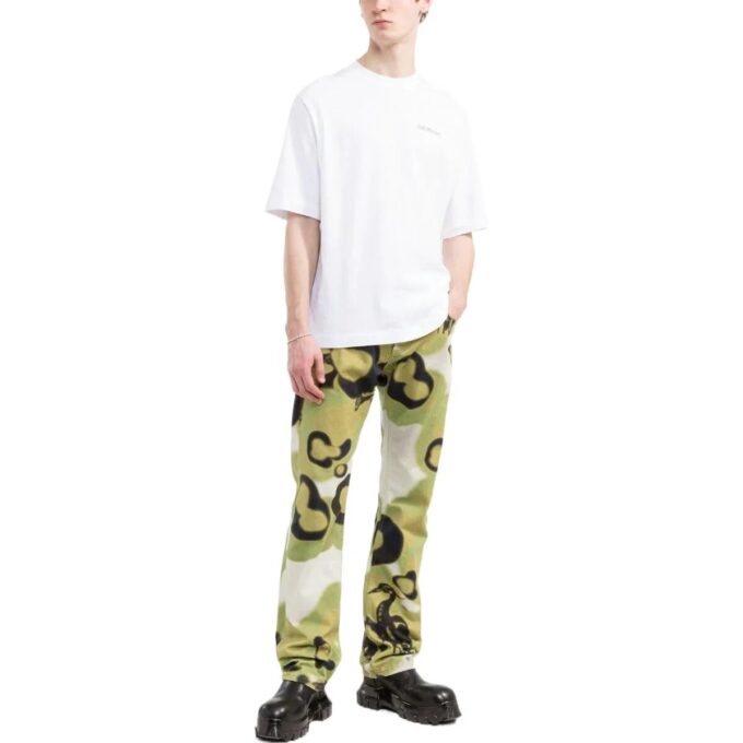 Off-White Men’ s SS22 Solid Color Alphabet Logo Printing Short Sleeve Version White T-Shirt