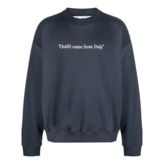 Off-White Men’ s SS22 Solid Color Alphabet Round Neck Pullover Long Sleeves Version Blue Off-White Men’ s SS22 Solid Color Alphabet Round Neck Pullover Long Sleeves Version Blue