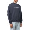 Off-White Men’ s SS22 Solid Color Alphabet Round Neck Pullover Long Sleeves Version Blue