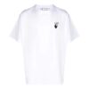 Off-White Men’ s SS22 Solid Color Arrow Logo Printing Round Neck Short Sleeve Loose Fit White T-Shirt