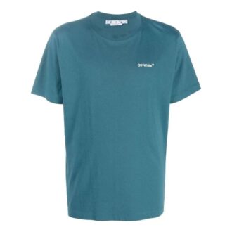 Off-White Men’ s SS22 Solid Color Arrow Logo Printing Short Sleeve Version Blue T-Shirt Off-White Men’ s SS22 Solid Color Arrow Logo Printing Short Sleeve Version Blue T-Shirt