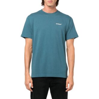 Off-White Men’ s SS22 Solid Color Arrow Logo Printing Short Sleeve Version Blue T-Shirt Off-White Men’ s SS22 Solid Color Arrow Logo Printing Short Sleeve Version Blue T-Shirt