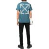 Off-White Men’ s SS22 Solid Color Arrow Logo Printing Short Sleeve Version Blue T-Shirt