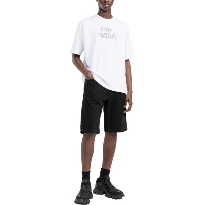 Off-White Men’ s SS22 Solid Color Arrow Pattern Short Sleeve White T-Shirt