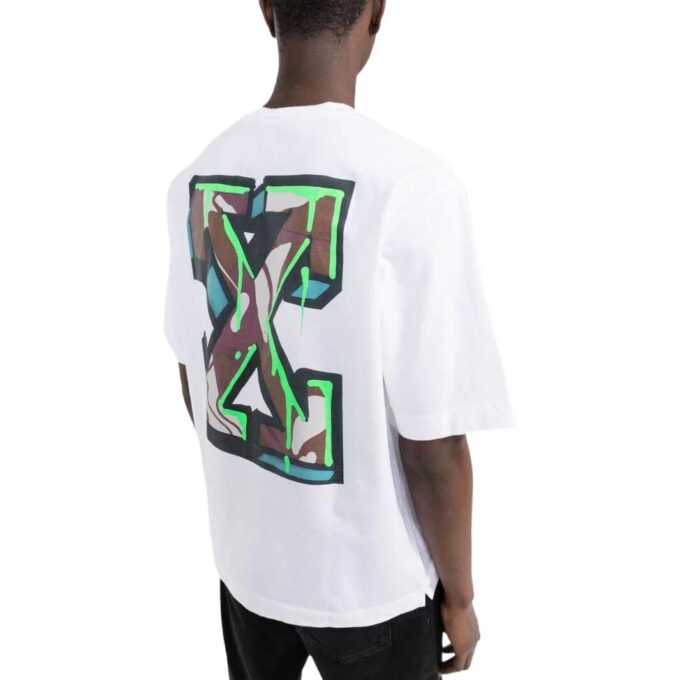 Off-White Men’ s SS22 Solid Color Arrow Pattern Short Sleeve White T-Shirt