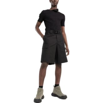 Off-White Men’ s SS22 Solid Color Buckle Big Pocket Cargo Straight Shorts Loose Fit Black Off-White Men’ s SS22 Solid Color Buckle Big Pocket Cargo Straight Shorts Loose Fit Black