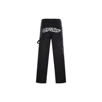 Off-White Men’ s SS22 Solid Color Cargo Straight-Leg Casual Pants/Trousers Black Off-White Men’ s SS22 Solid Color Cargo Straight-Leg Casual Pants/Trousers Black