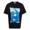 Off-White Men’ s SS22 Solid Color Character Pattern Printing Short Sleeve Loose Fit Black T-Shirt
