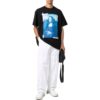 Off-White Men’ s SS22 Solid Color Character Pattern Printing Short Sleeve Loose Fit Black T-Shirt