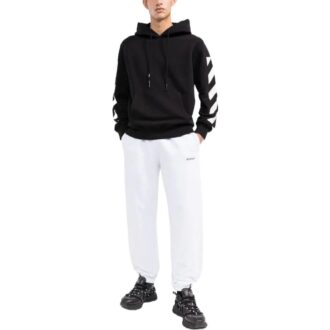 Off-White Men’ s SS22 Solid Color Logo Printing Stripe Sports Pants/Trousers/Joggers Version White Off-White Men’ s SS22 Solid Color Logo Printing Stripe Sports Pants/Trousers/Joggers Version White