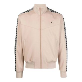 Off-White Men’ s SS22 Stripe Splicing High Collar Zipper Long Sleeves Version Khaki Jacket Off-White Men’ s SS22 Stripe Splicing High Collar Zipper Long Sleeves Version Khaki Jacket