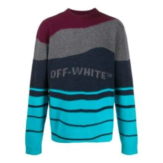 Off-White Men’ s Stripe Knit Colorblock Off-White Men’ s Stripe Knit Colorblock