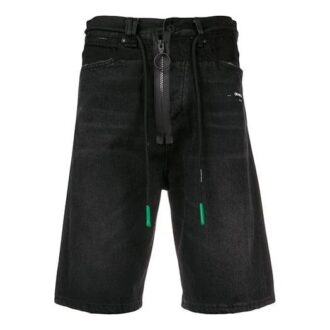 Off-White Men’ s Zipper Ordinary Version Black Shorts Off-White Men’ s Zipper Ordinary Version Black Shorts