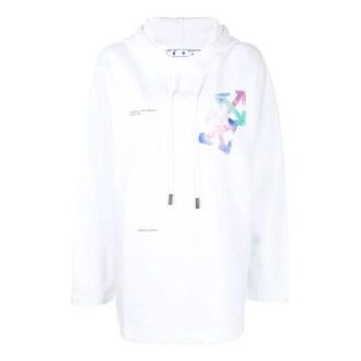 Off-White SS21 Logo Pullover Hoodie White