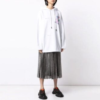 Off-White SS21 Logo Pullover Hoodie White