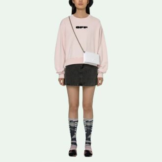 Off-White SS21 Logo Round Neck Hoodless Hoodie Pink Off-White SS21 Logo Round Neck Hoodless Hoodie Pink