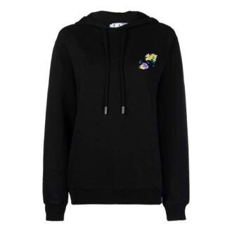 Off-White SS21 Pattern Printing Loose Hoodie Black Off-White SS21 Pattern Printing Loose Hoodie Black