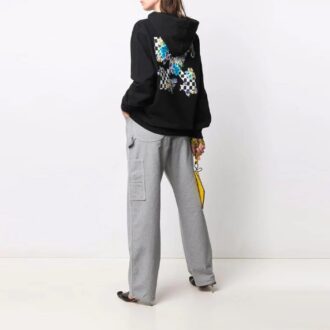 Off-White SS21 Pattern Printing Loose Hoodie Black Off-White SS21 Pattern Printing Loose Hoodie Black