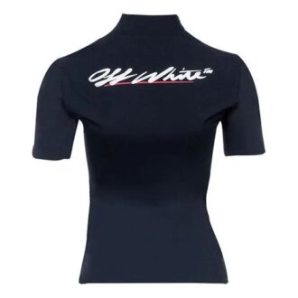 Off-White SS21 Printing Logo Tops Short Sleeve Slim Fit Version Black Off-White SS21 Printing Logo Tops Short Sleeve Slim Fit Version Black