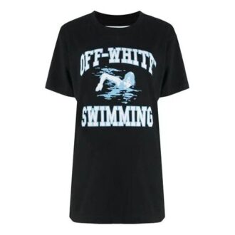 Off-White swimming print Short Sleeve Black