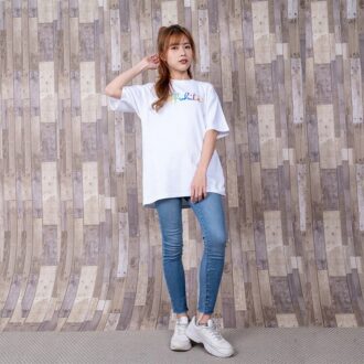Off-White Tomboy Rainbow Logo Printing Short Sleeve Slim Fit White T-Shirt