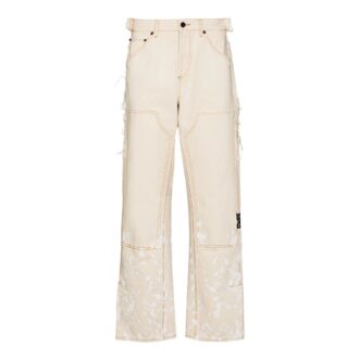 Off-White x Browns 50 Carpenter Mens Retro Loose Causal White Trousers Off-White x Browns 50 Carpenter Mens Retro Loose Causal White Trousers