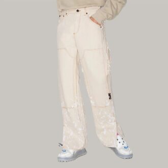 Off-White x Browns 50 Carpenter Mens Retro Loose Causal White Trousers Off-White x Browns 50 Carpenter Mens Retro Loose Causal White Trousers