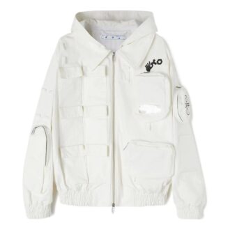 Off-White x C/o Teenage Engineering Crossover Solid Color Hooded Track Jacket Unisex White Off-White x C/o Teenage Engineering Crossover Solid Color Hooded Track Jacket Unisex White