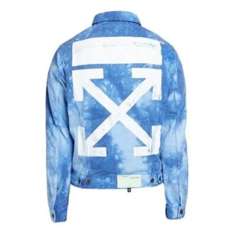 Off-White x END.CHEMICAL WASH Slim Back Arrow Tie Dye Denim Jacket Blue Off-White x END.CHEMICAL WASH Slim Back Arrow Tie Dye Denim Jacket Blue