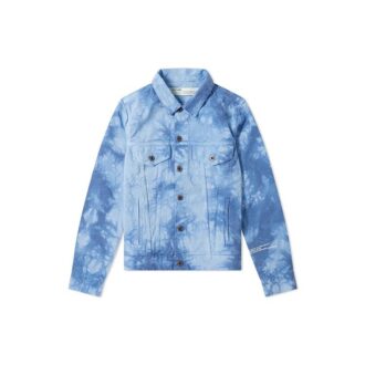 Off-White x END.CHEMICAL WASH Slim Back Arrow Tie Dye Denim Jacket Blue Off-White x END.CHEMICAL WASH Slim Back Arrow Tie Dye Denim Jacket Blue