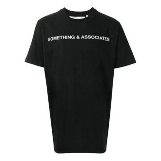 Off-White x Something & Associates Crossover Alphabet Printing Short Sleeve Ordinary Version Unisex Black Off-White x Something & Associates Crossover Alphabet Printing Short Sleeve Ordinary Version Unisex Black