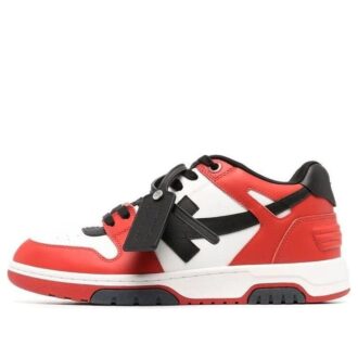 Out Of Office Panelled Leather Sneakers “Red Black White”
