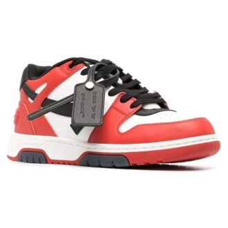 Out Of Office Panelled Leather Sneakers “Red Black White”